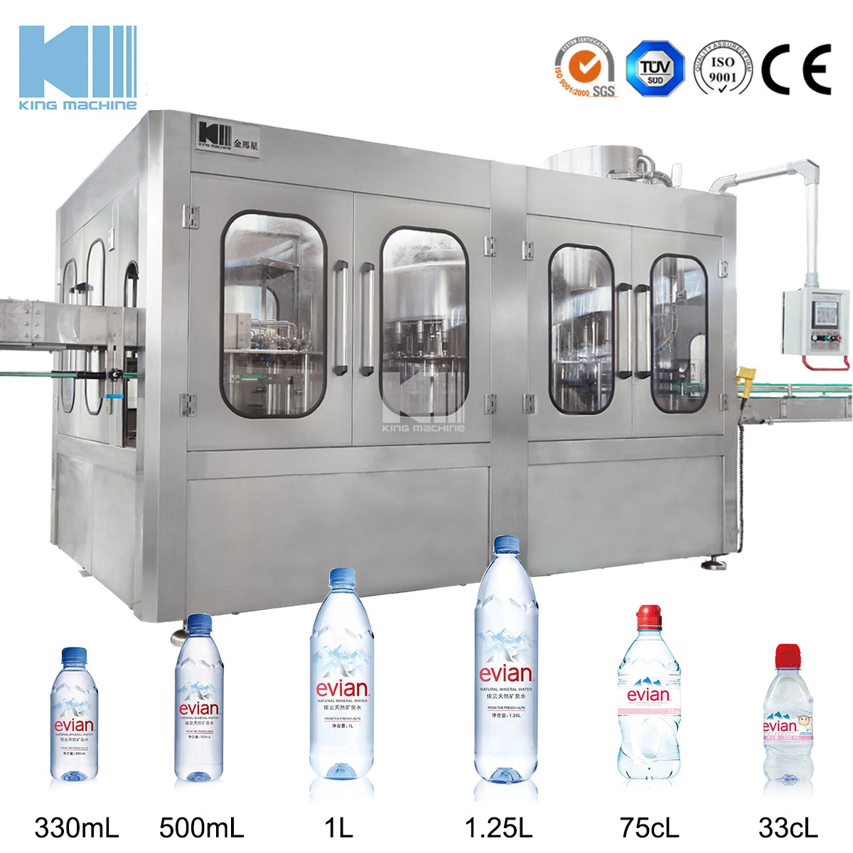 Full Automatic 330ml Mineral Water Bottle Washing/Filling/Capping System/Facility/Device