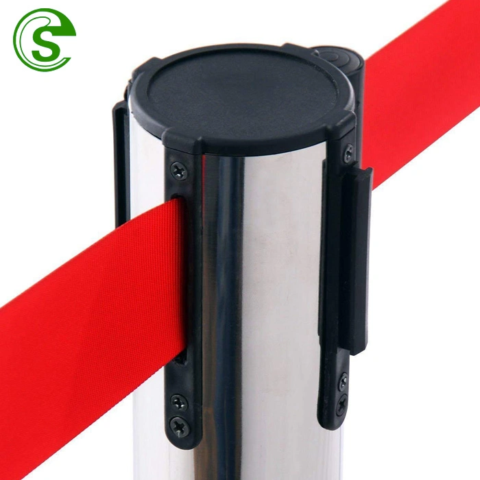 Silver Exhibit Low Profile Stanchion Ceremonies Crowd Control Guidance Belt Queue Barrier