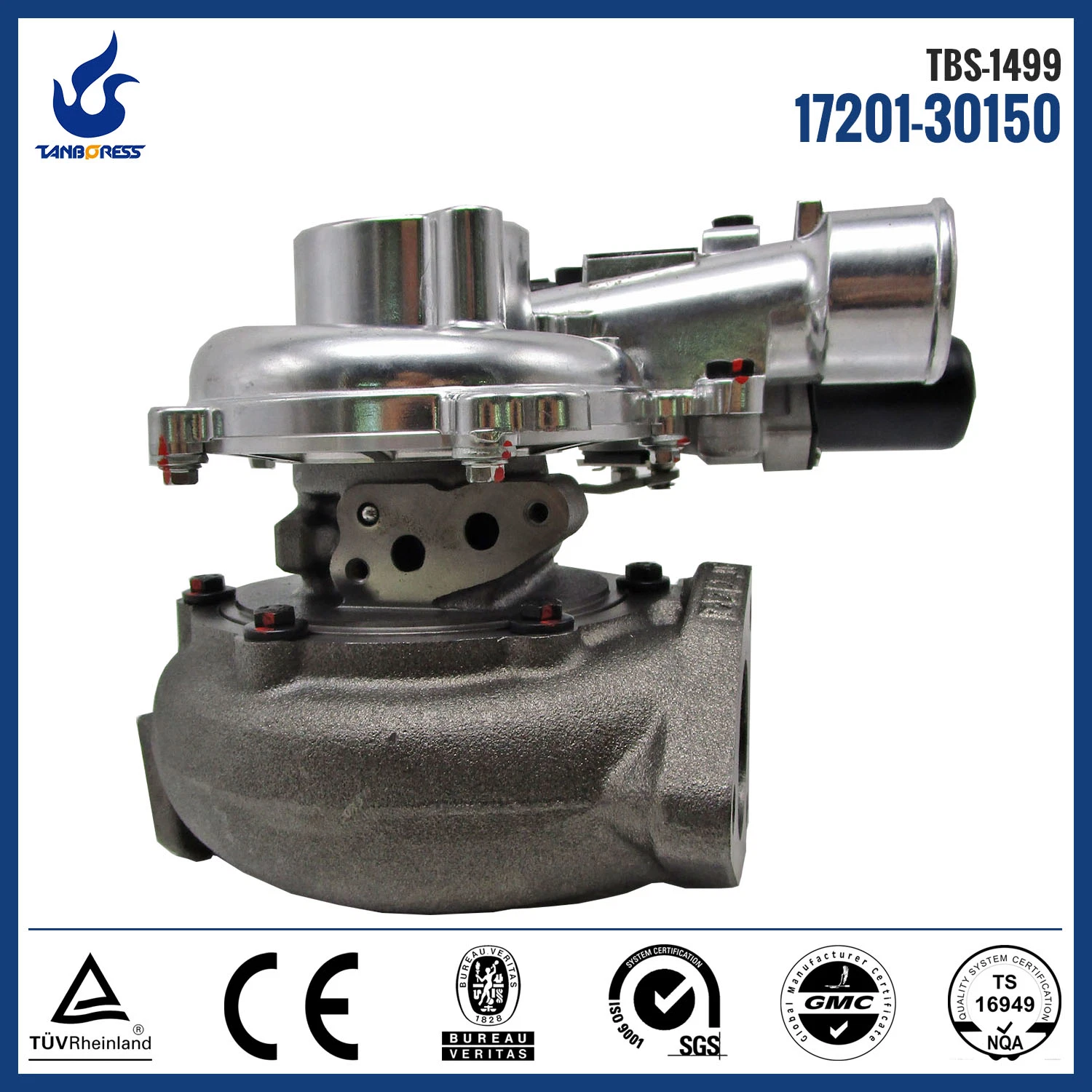 Turboalimentador de piezas de automóvil piezas de motor diésel para Toyota CT16V D-4D KZJ90 KZJ95 17201-30150 17201-30180 17201-30181