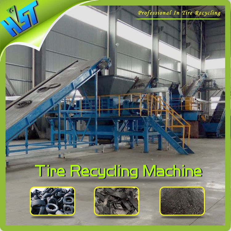 Type Recyling Plant Used Tyre Shredding Machine to Make Rubber Crumb