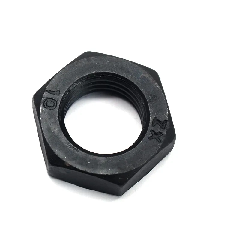 Aço carbono M6-M30 de alta resistência DIN936 grau 10.9 Black Hex Porcas finas