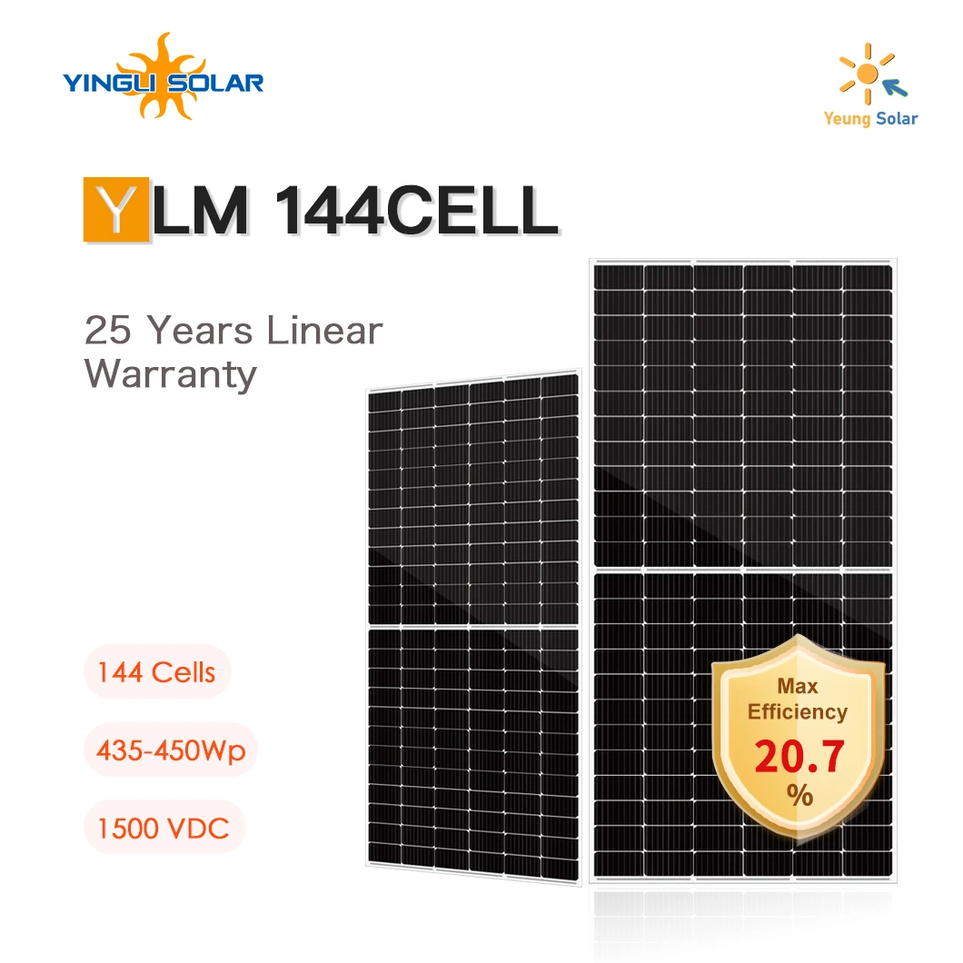 Mejor calidad buen Precio nivel 1 Yingli 435W 440W 450W Mono Solar Panel módulo Solar sistema de Energía Solar proyecto con CE, TUV.