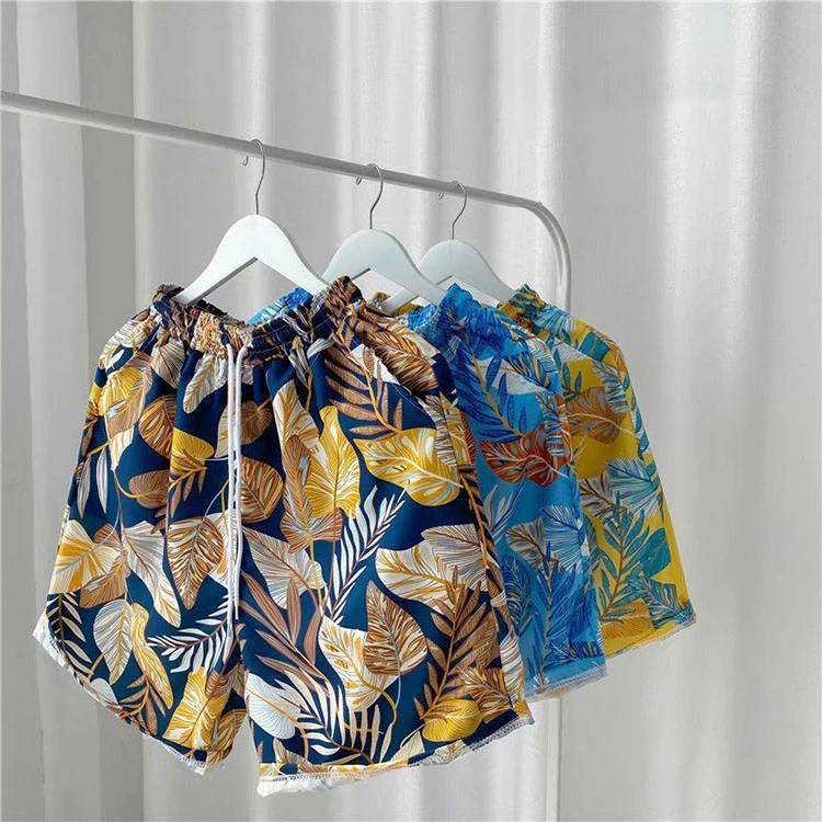 Latest Design Hawaiian Style Beach Swimming Shorts Men Flower Design Pants Short Man