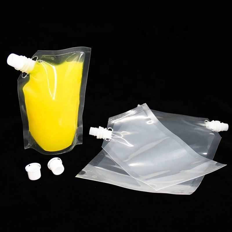 Bebidas de plástico reutilizables personalizadas Embalaje de jugo Bolsa de pie boquilla Bolsa
