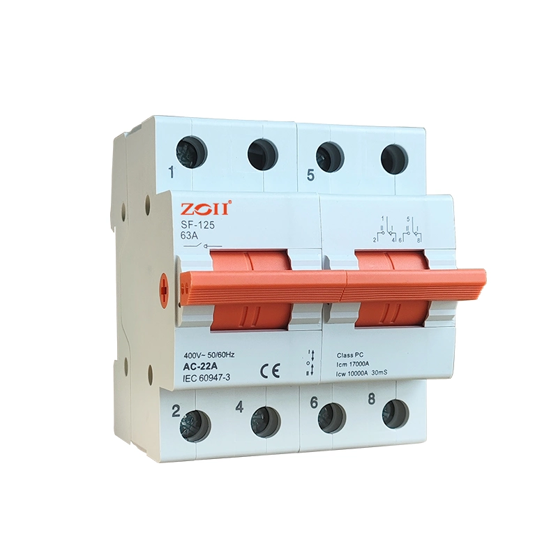 2p 4p 125A Modular Automatic Transfer Switch 240V/400V Switch Dual Power Transfer Switch House