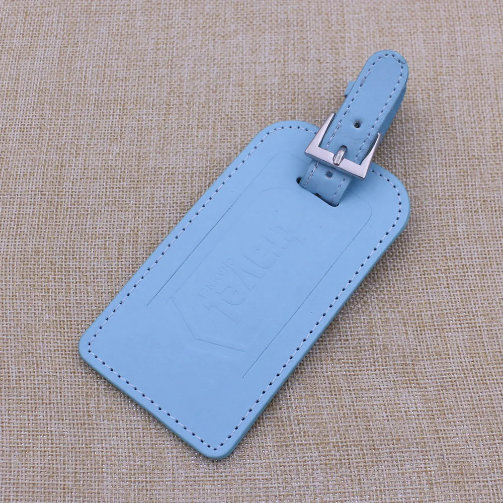 2015 Custom PU Leather Luggage Tags with Embossed Logo