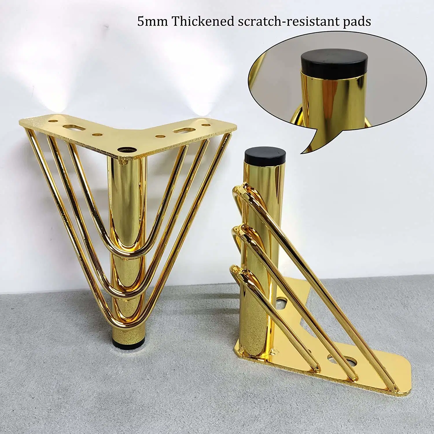 Aluminum Alloy Thick Tube 50mm Diameter Chrome Sofa Leg Aluminum Coffee Table Leg Metal Furniture Legs