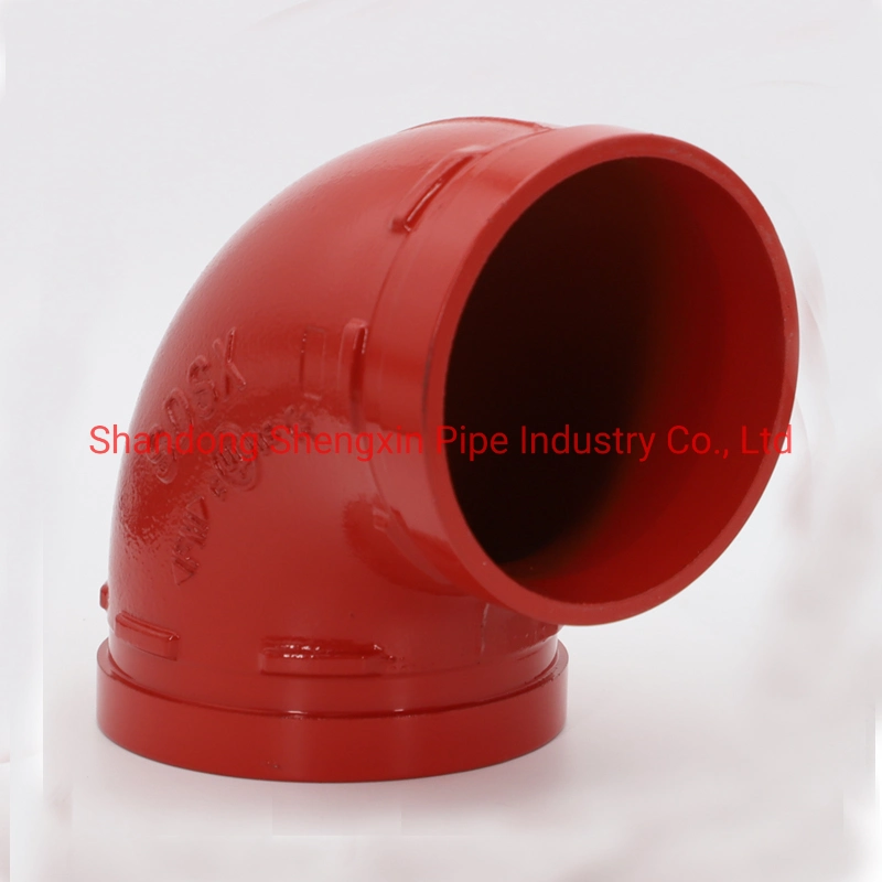 FM, UL Ductile Iron Grooved Fitting/ Elbow for Fire Protection Epoxy Red