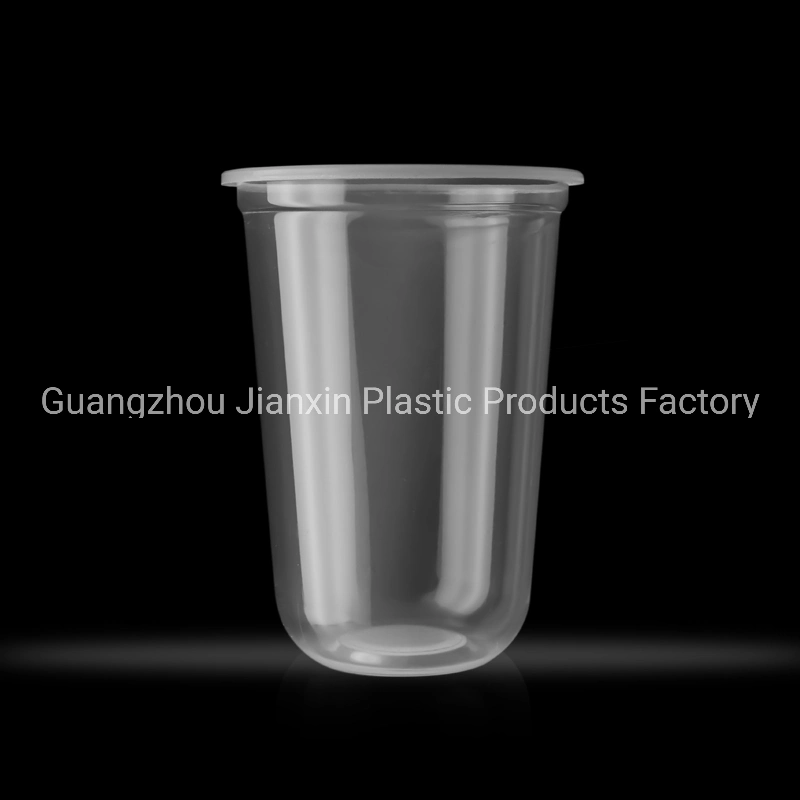 Disposable Transparent Custom Plastic Clear Boba Tea Cup with Lids