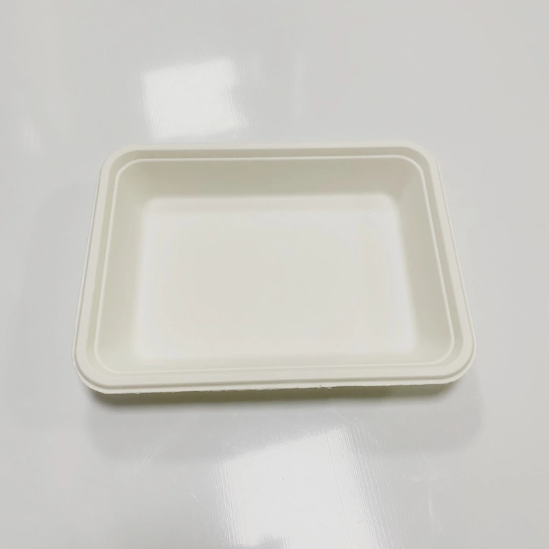 Compostable biodegradables de bagazo de caña de azúcar de la bandeja de alimentos bandejas de pulpa de papel desechables, titular de la comida vajilla