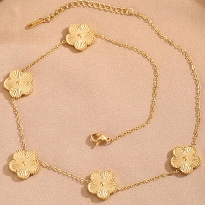 Wholesale/Supplier 4PCS/Set Four-Leaf Clover Luxury Accessory 18K Gold Plated Plating Stainless Steel Fashion Jewelry Sets for Women