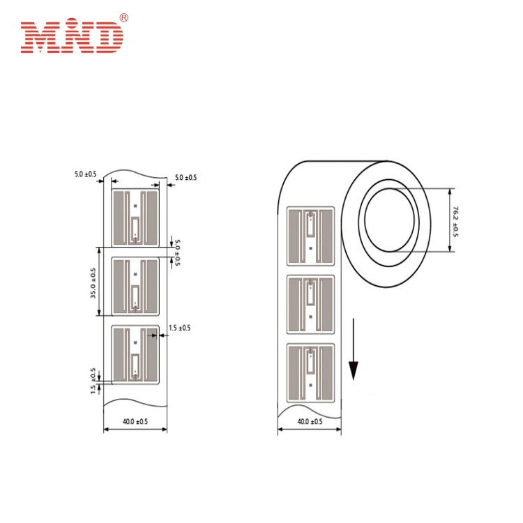 UHF RFID H9 Chip Square Shape Tamaño pequeño 30*30mm largo Etiqueta RFID etiqueta etiqueta etiqueta adhesiva