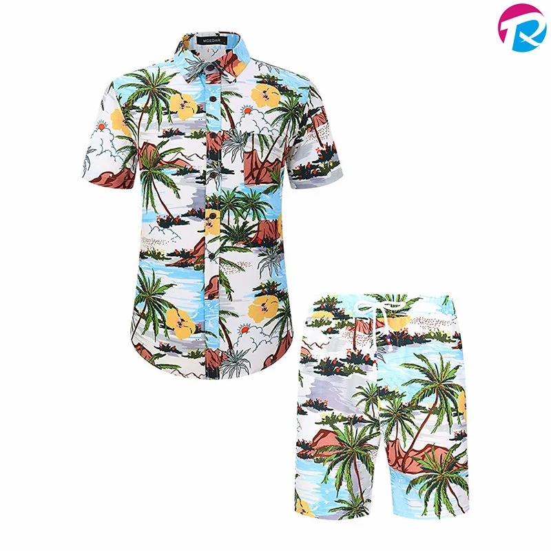 Dernière chemise d'été en lin et coton Uni Et Short Men décontracté Hawaii Beach Fashion Short pour Homme