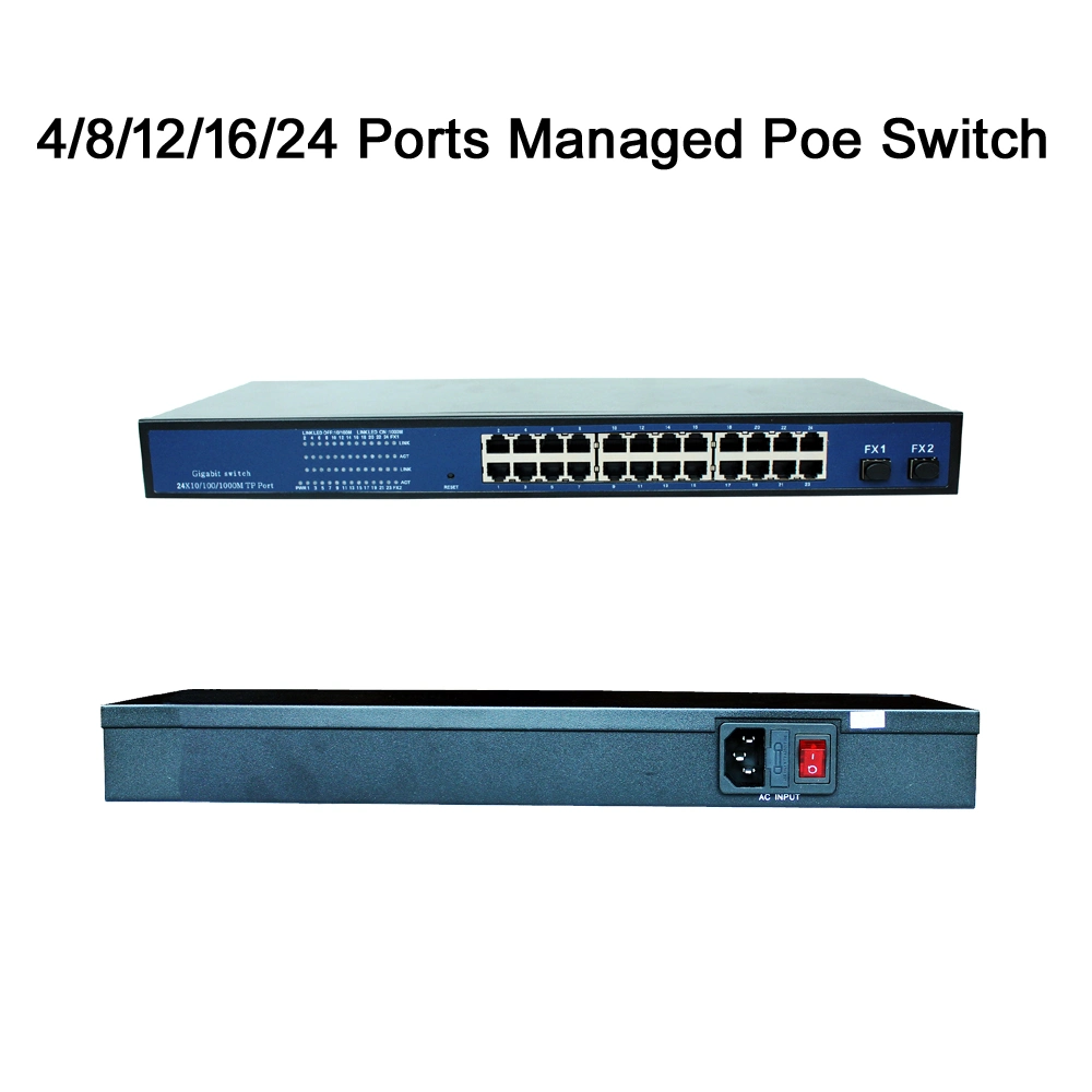 Ethernet Poe Gigabit Netzwerk-Switch mit 24*1000m Glasfaseranschluss