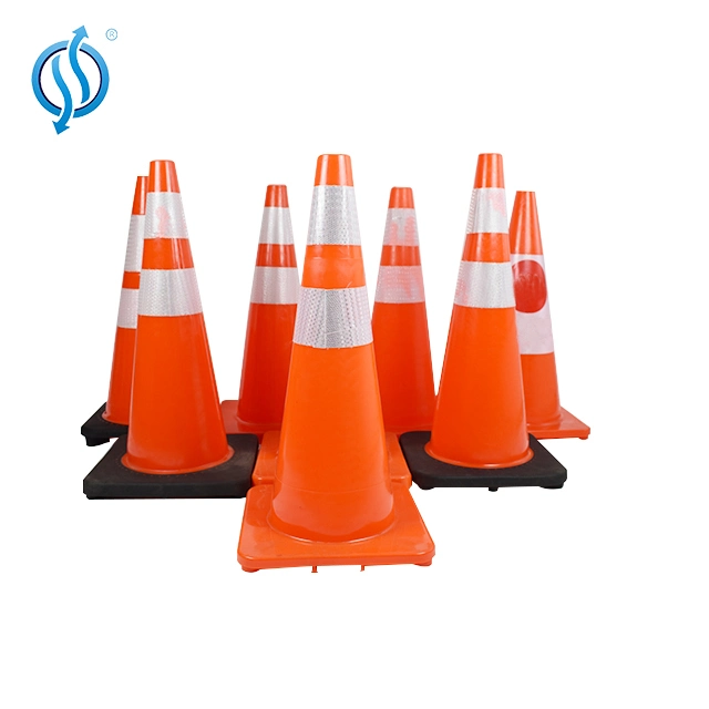 28" Traffic Cones PVC Safety Road Parking Cones with 2 Reflective Collar