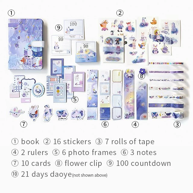 New Design Girl&prime; S Heart Stationery Gift Set Hardcover Notebook Custom Diary Planner Stationery Products