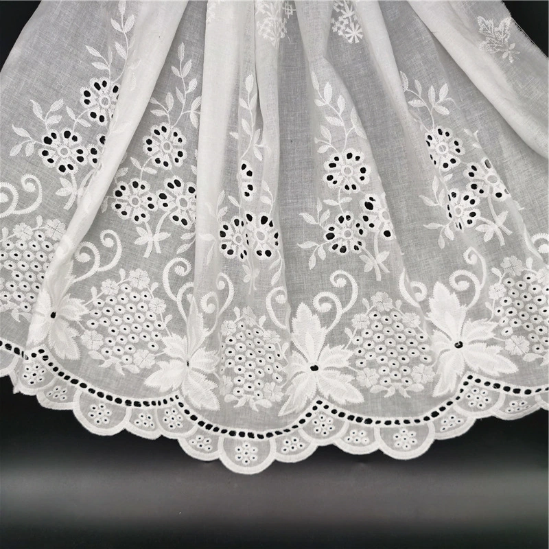 High Quality New Style Custom Factory 100% Pure Cotton Embroidery Lace Fabric for Garment Accessories African Wedding Dress Fabric