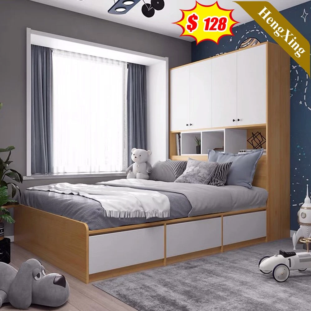 Wooden Kid Children Single Bed Children Bedroom Furniture Set with Bookcase