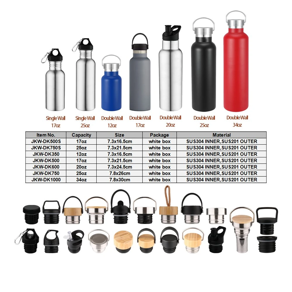 500ml 17oz Stainless Steel Water Bottle Logo Double Wall Insulated Sports Bottle BPA Free Tumbler Leak Proof