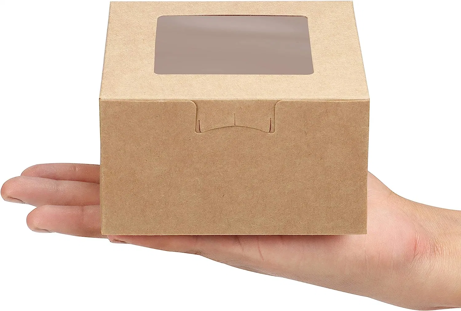 Brown Paper Kraft Single Bakery Pastry Boxes with Windows