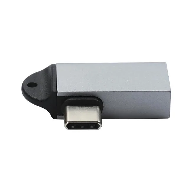 Angled USB3.0 a Female to USB C Male Adapter with Keychain Hole