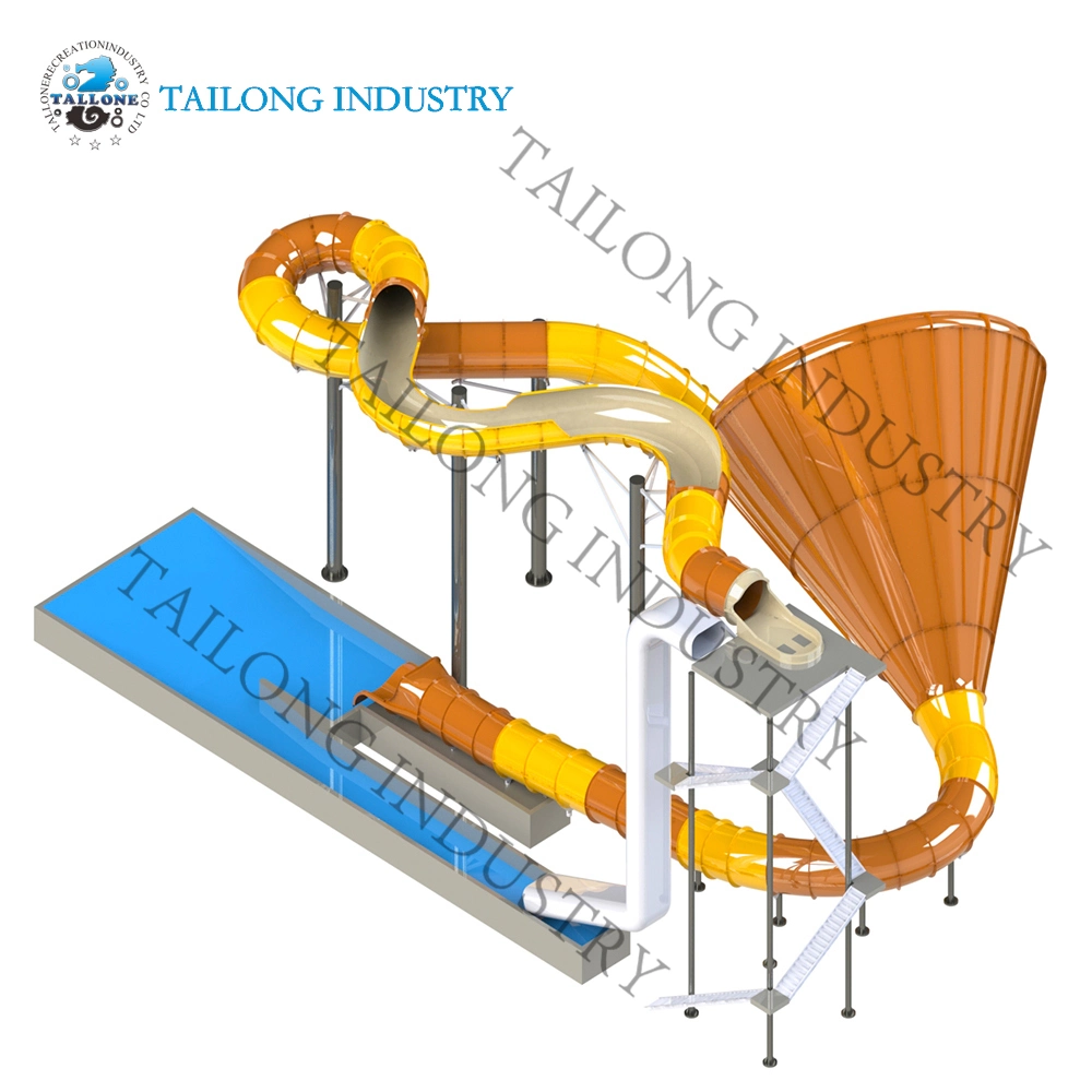 Tobogán acuático de la trompeta de los equipos de juego de agua del parque de atracciones