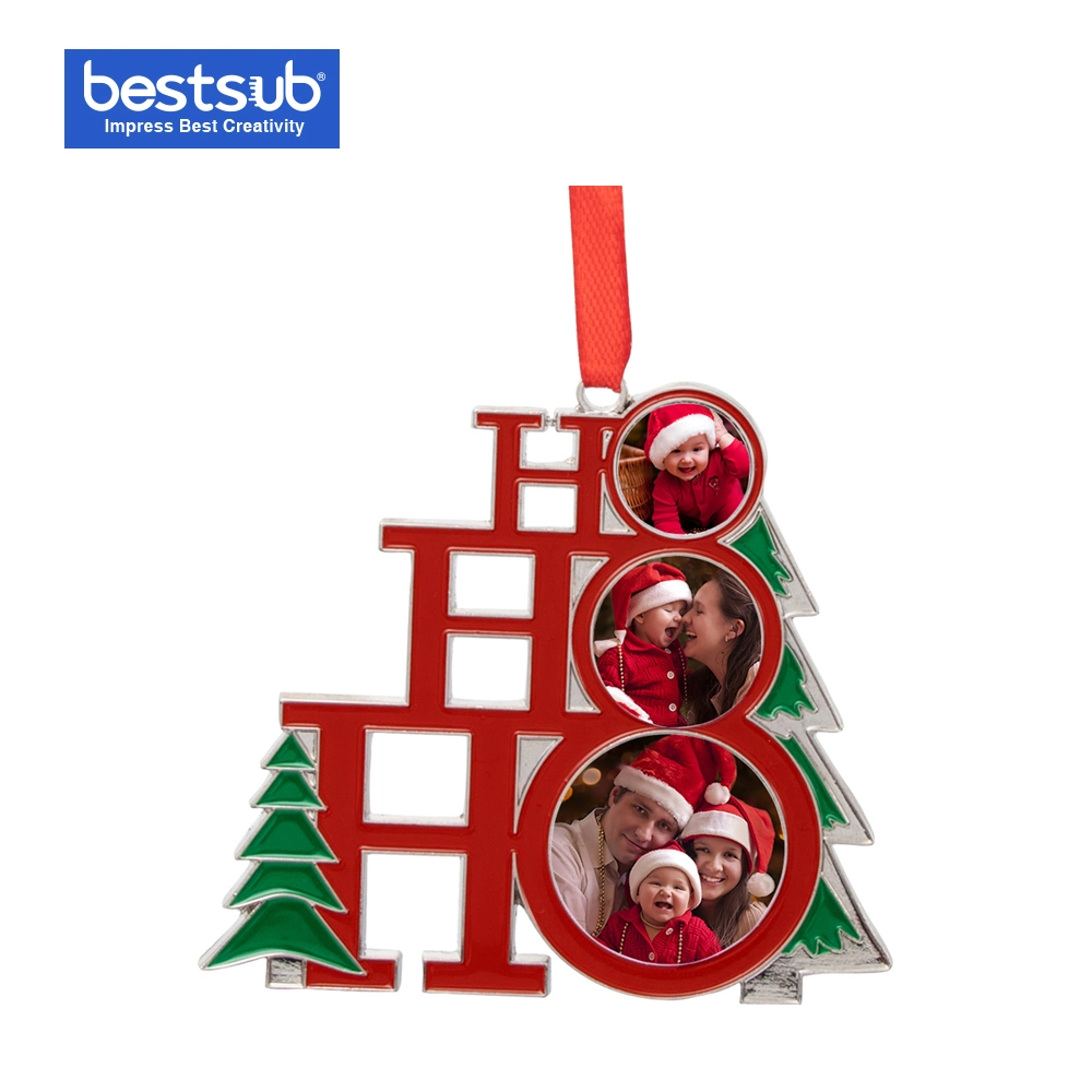 Regalo promocional de la moda Bestsub sublimación 3" del árbol de Navidad Decoración de Orname Metal suministros