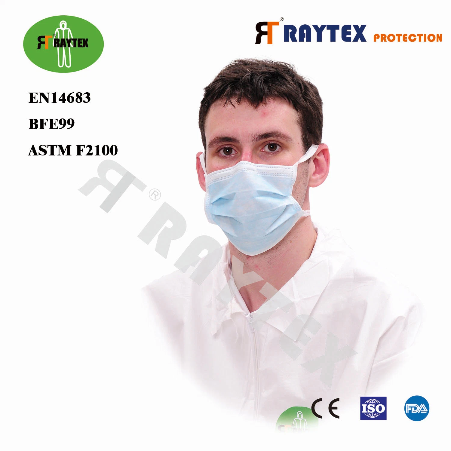 Raytex 11031 Não Tecidos 3 camadas de Máscara Tipo Earloop abastecer directamente de fábrica