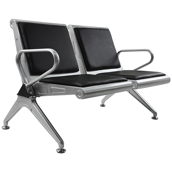 2 Seat Steel Bench Salon Area Airport Reception Waiting Room Chair with PU Cushion