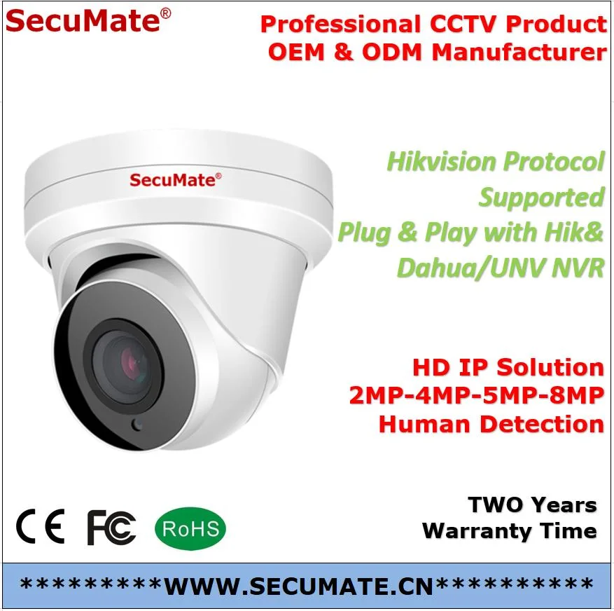 5MP Sony Starlight CCTV Surveillance Network Protocolo Hikvision Metal IP Cámara domo