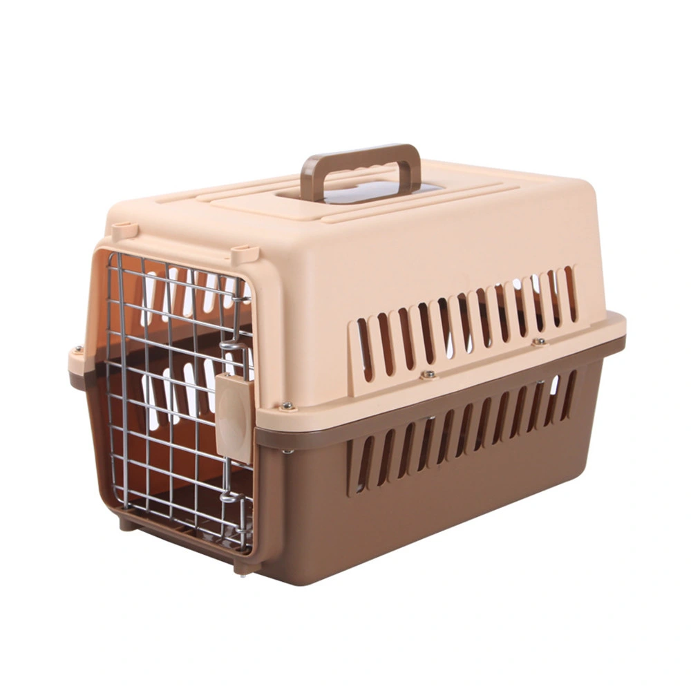 Caja de viaje portátil de plástico resistente jaula de transporte de mascotas