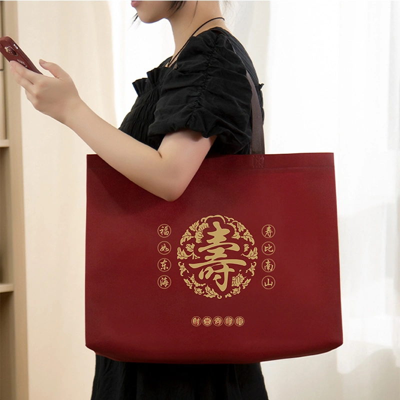 2023 Latest Fashion Simple Non-Woven Packaging Bags Custom Blue Shopping Recyclable Tote Bag