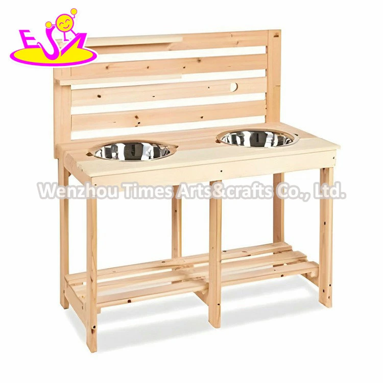 Children Durable Wooden Outdoor Kitchen Table with Accessories W10c817