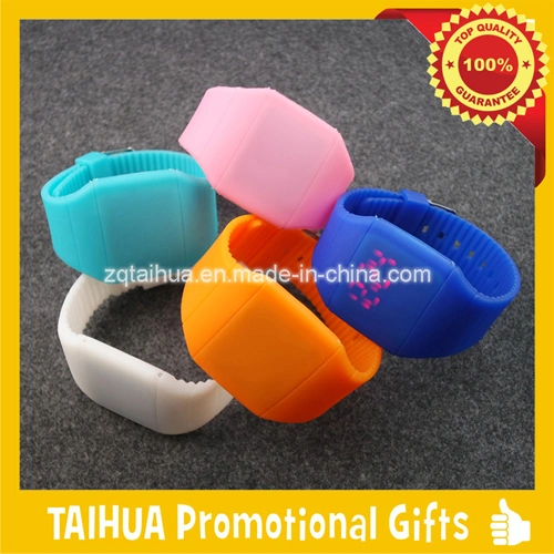Color Band with Debossed Logo Silicone Watch Bracelet