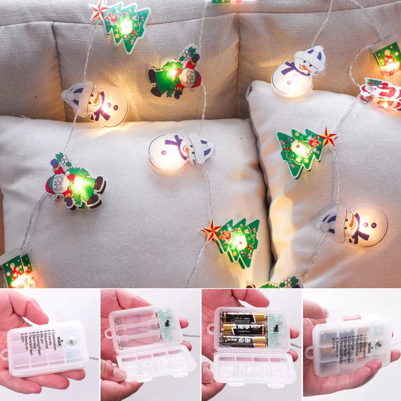 Weihnachtslichter Anhänger Schneemann Modellierung Motiv Fensterdekoration Fee LED String Light