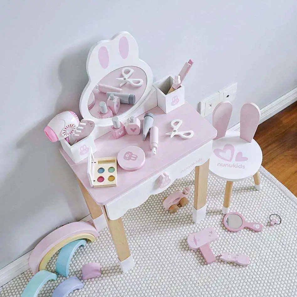 Rabbit Pretend Play Kids Dressing Table Furniture Toys