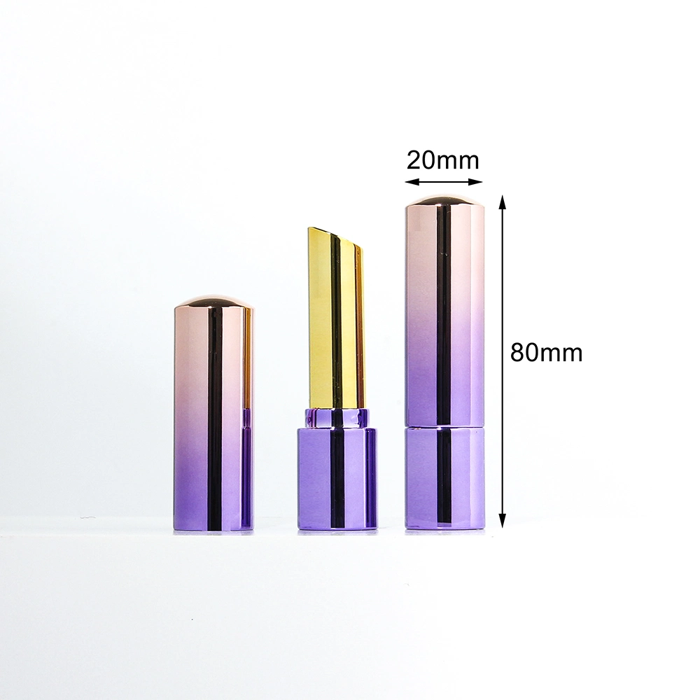 Wholesale/Supplier Gradient Color Spray Painting Cosmetic Packaging Round Empty Plastic Lipstick Tube