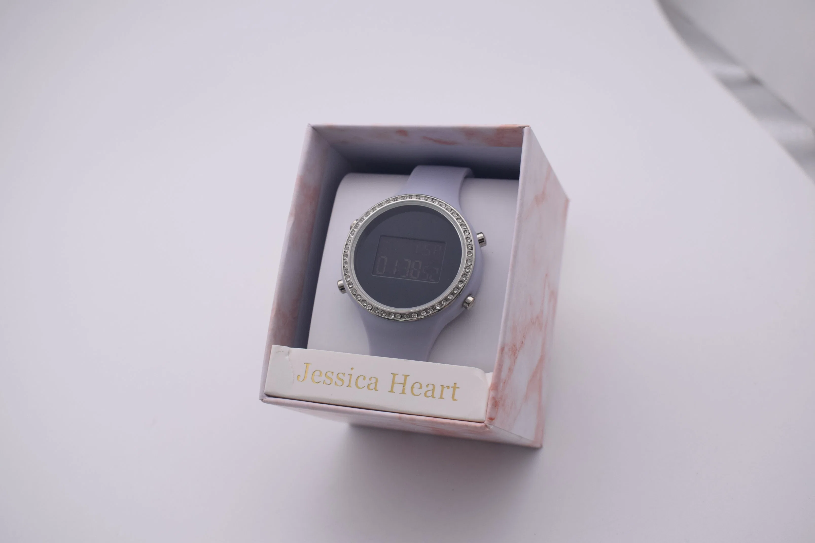 Electrónica de silicio de Dama Reloj LED Digital de las mujeres de piedra ver