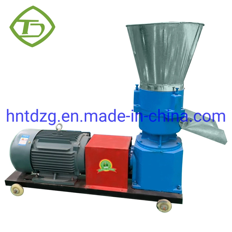 Wood Chip Biomass Straw Mini Pellet Flat Die Pellet Making Machine Fish Feed Processing Machine