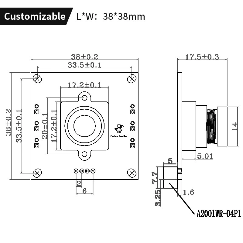 1MP HD 720p Gc1064 Sensor USB Camera Supports Photosensitive Control Light Infrared Night Vision Monitoring H264 Compression