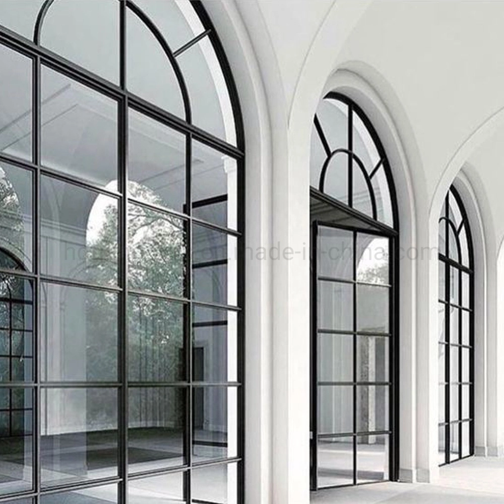 Black Modern Elegant French Style Steel Glass Windows and Doors