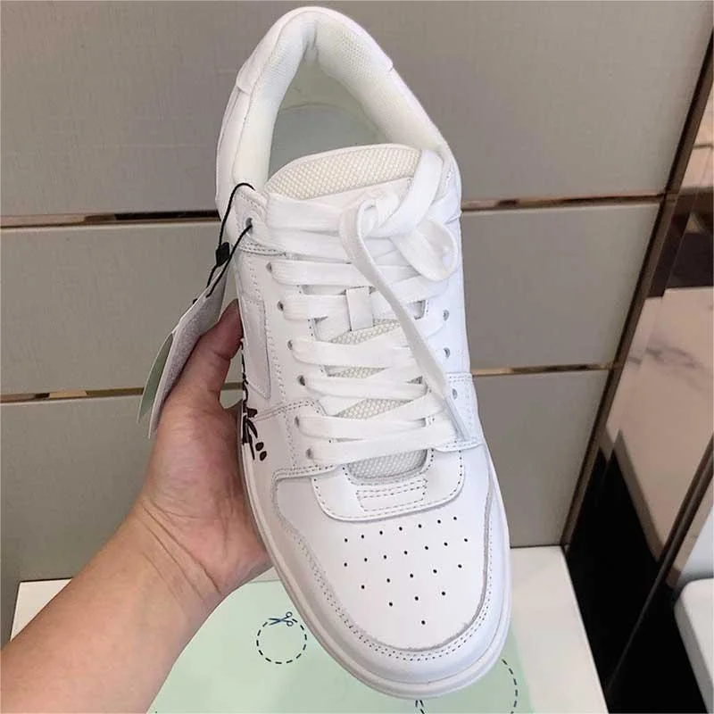 Designer off-Letter White Designer Sneakers Low-Cut Basketball Shoes Three-Color Black, White and Green Arrow Casual Shoes with Multiple Colors