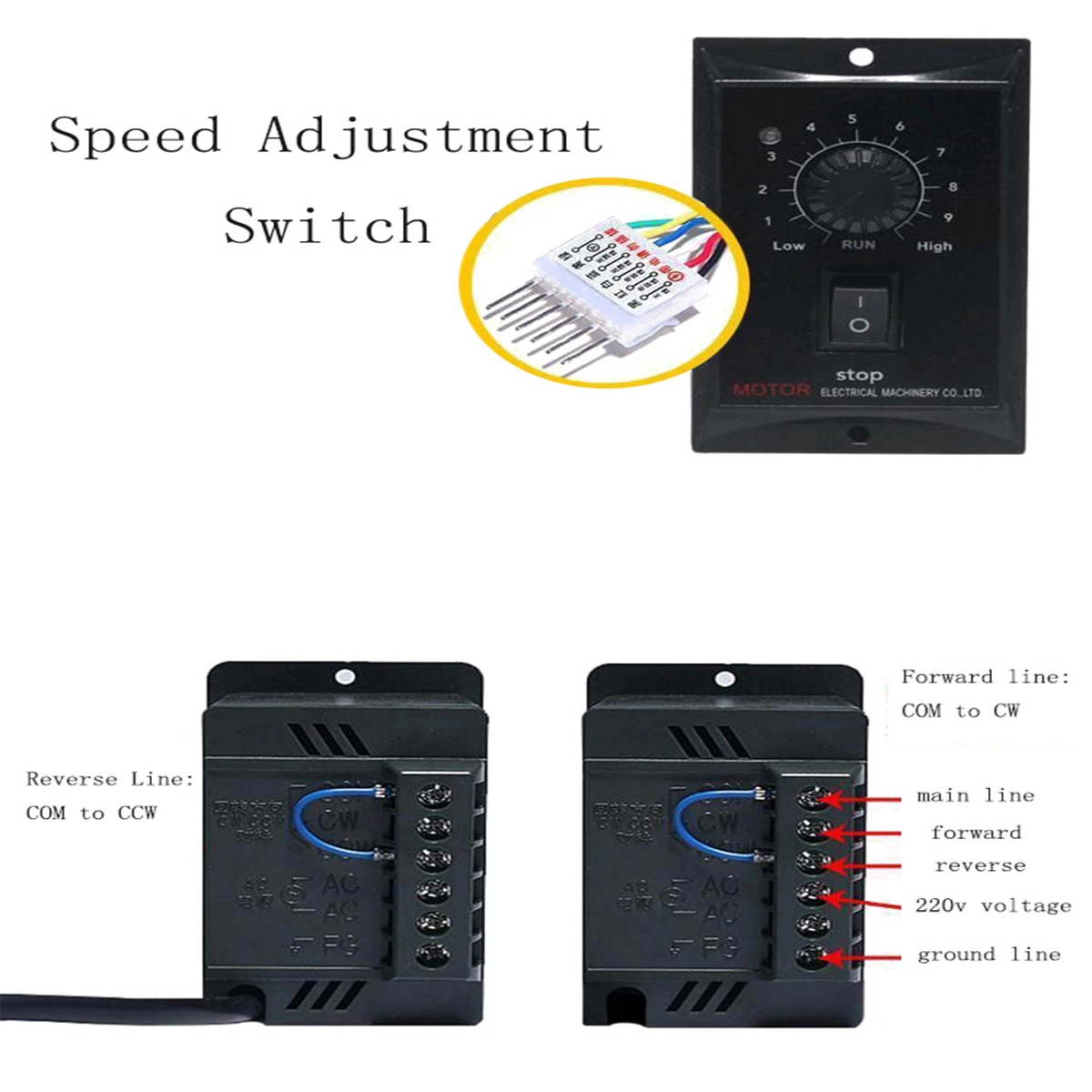 6W-400W 220V Single Phase Small AC Integrated Electric Induction Gearbox Motor