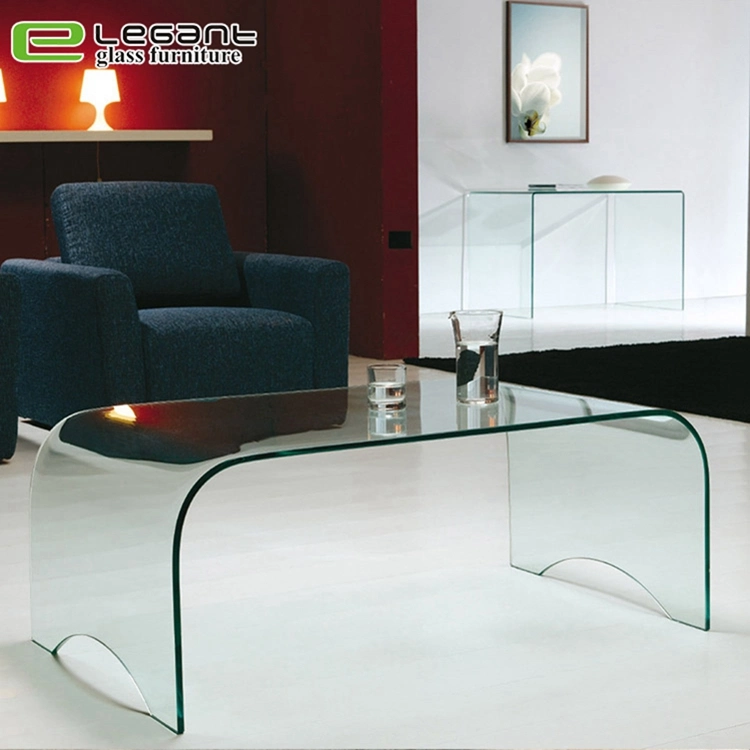 Rotatable Tempered Glass Coffee Table with Stainless Steel Base