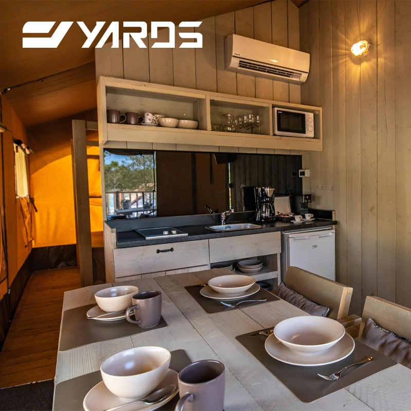 5 * 9m dois andares Prefab fácil instalação Luxo madeira estrutura Safari Tenda