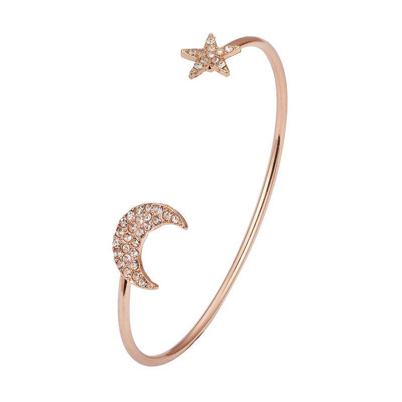 4 morceaux multicouches Bracelet Set Star Moon Charm Bracelet Bangle Bijoux cadeau pour les femmes de l'adolescence ESG14190