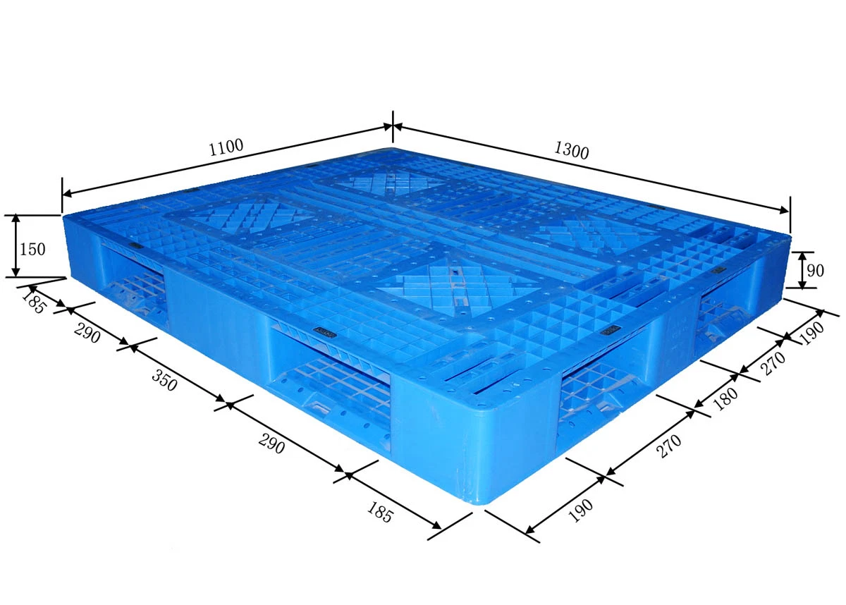 1311 Grande taille HDPE Empilable Entrepôt Sol Utilisé Charge Statique 6000kg Palette en plastique Prix bon marché