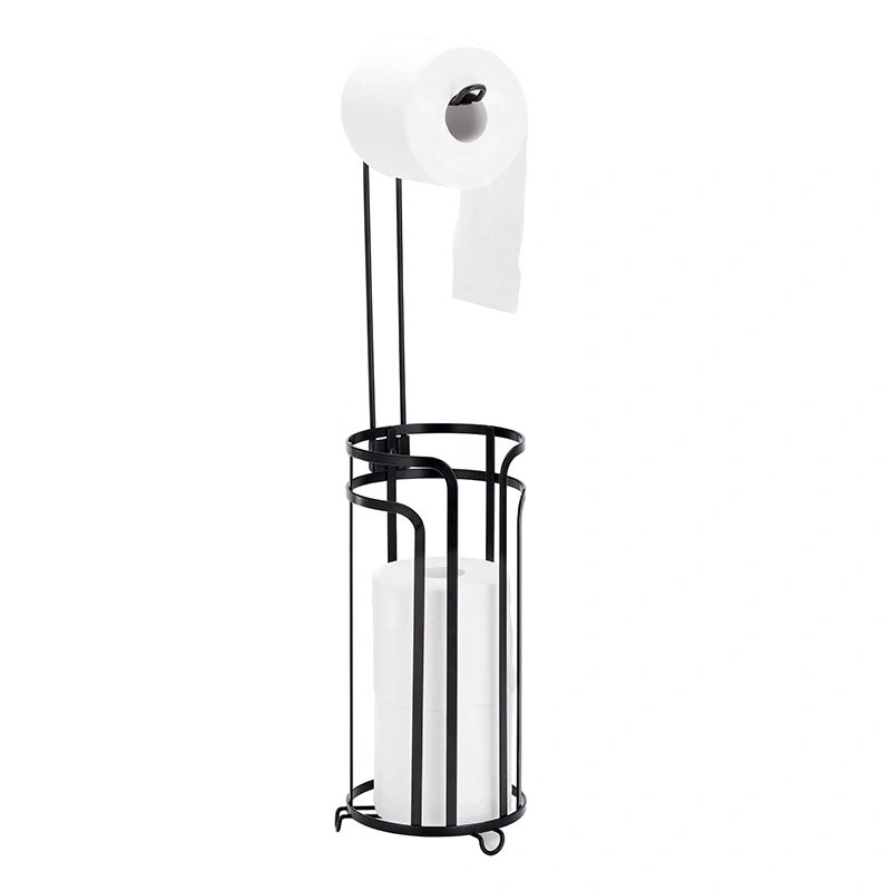 Black Home Basics Wire Collection Free-Standing Toilet Paper Towel Holder