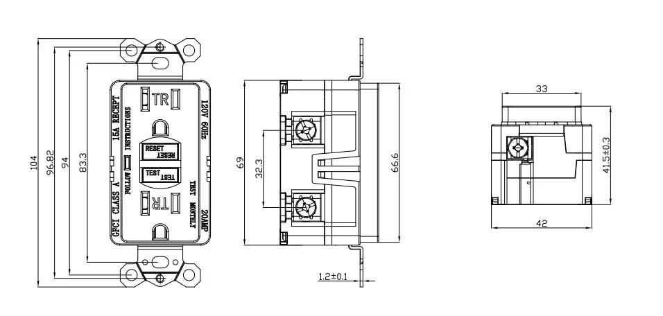 MCB RCBO GFCI Waterproof Contactor Miniature Earth Leakage Circuit Breaker with Tamper Resistant 15A