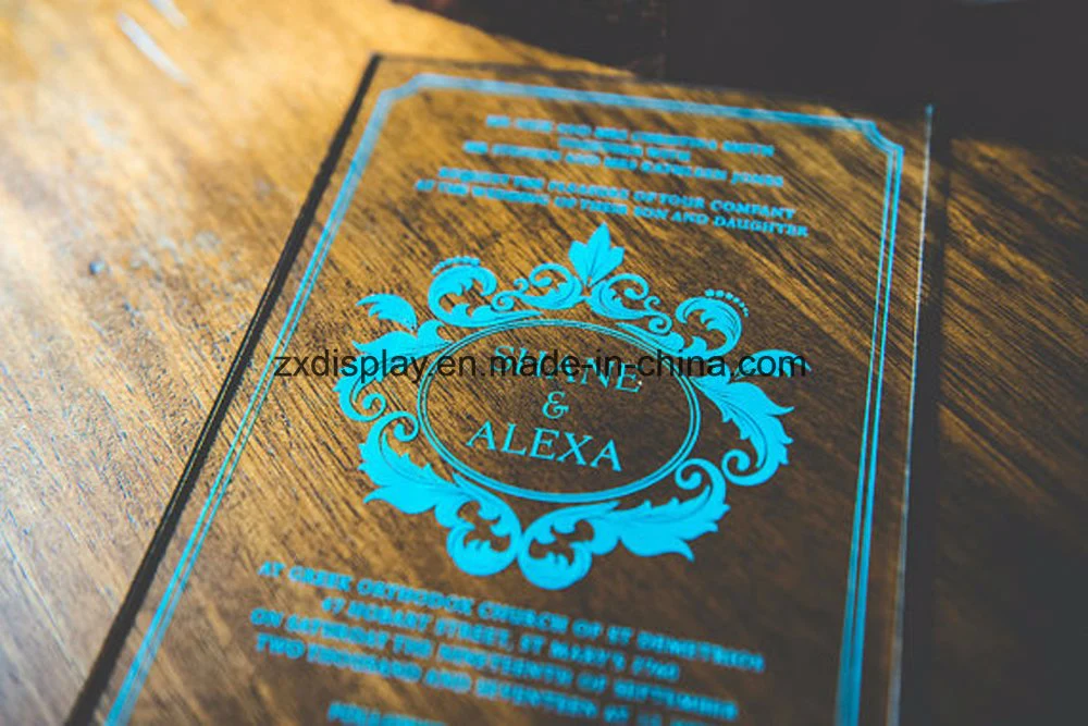 Custom Laser Cut Clear Acrylic Wedding Invitations Cards